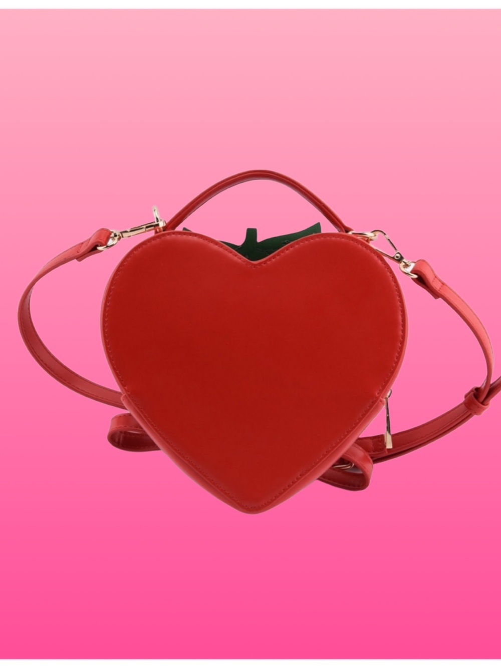 ALDO Red Strawberry-Shaped Crossbody with Green Leaf Accent - Picture 2 of 4